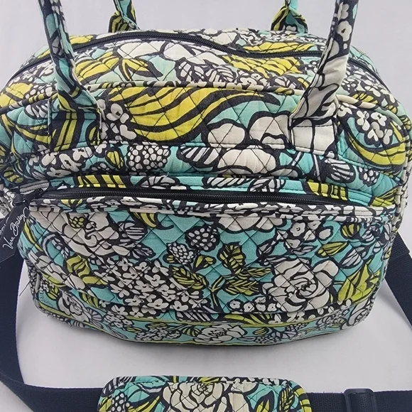 Vera Bradley Island Blooms laptop work travel school messenger bag - Picture 2 of 14